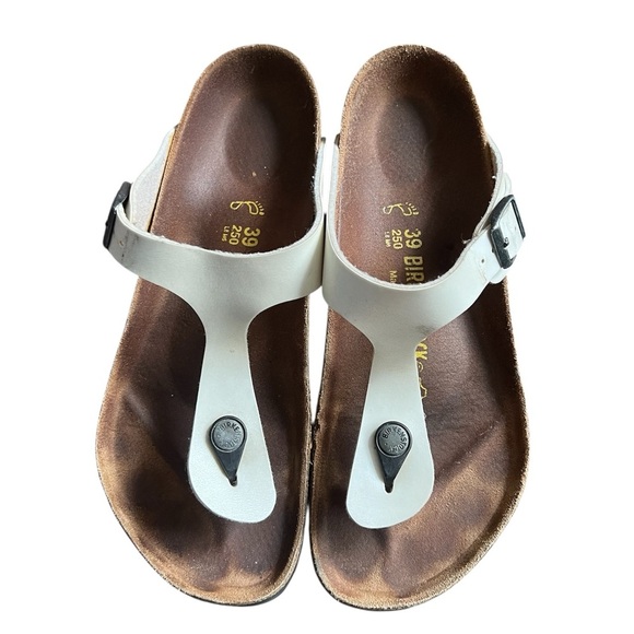 Birkenstock White Patent Leather Gizeh, size 39 - Picture 1 of 5